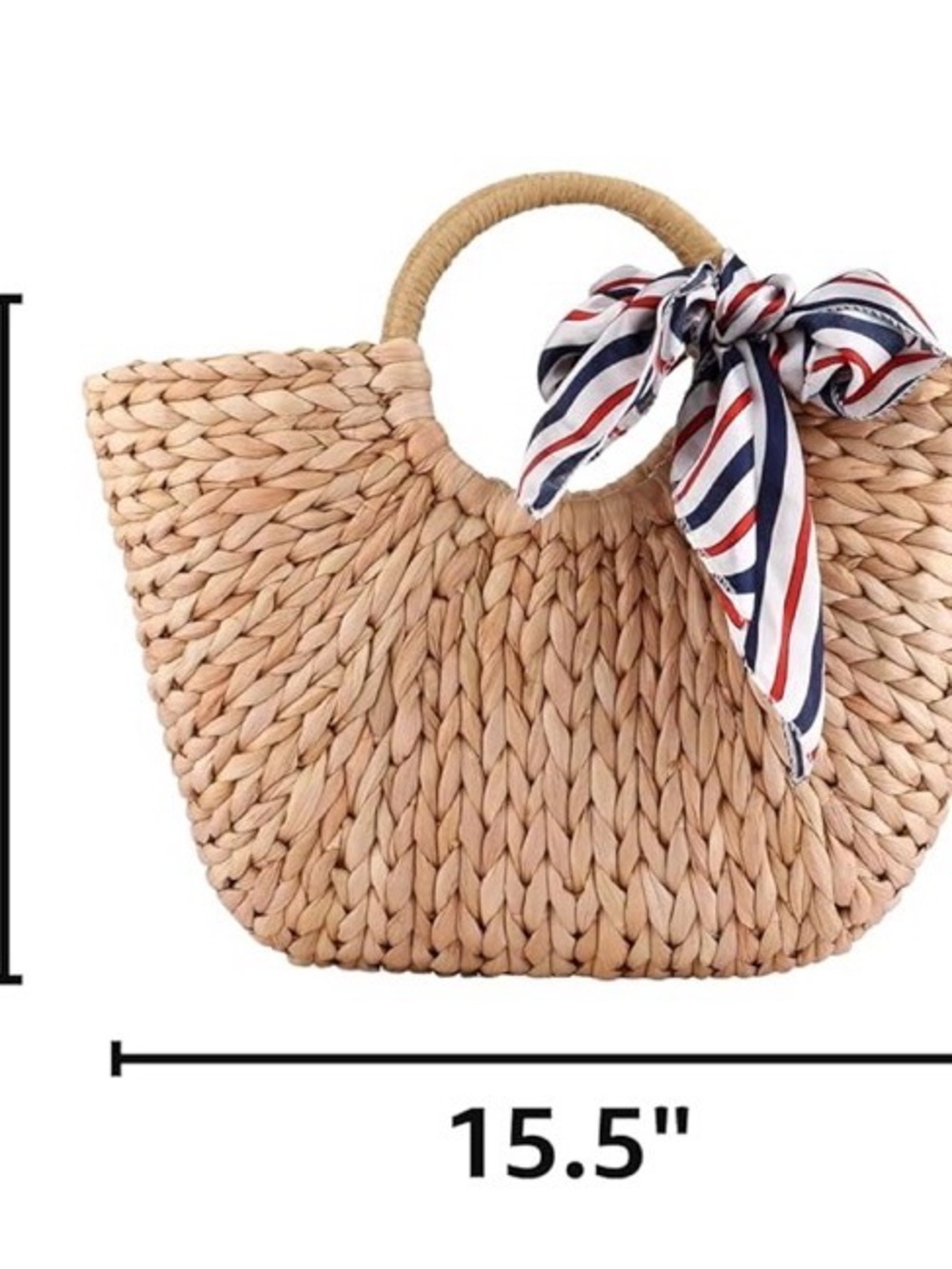 Woven Straw Tote Bag - Natural Tan - Picture 8 of 8